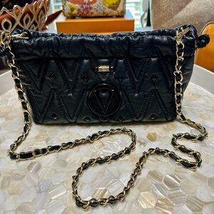 Authentic Valentino By Mario Valentino Black Crossbody Clutch Handbag!